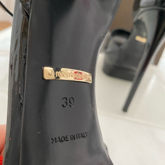 ROBERTO CAVALLI stiletto heel, blk patent leather - Picture 3 of 12